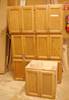 Wood cabinets 3 two cabinet sections 4 L x 18 W x 2 H Single cabinet section 2 L x 18 W x 2 H Shipp...