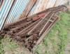 Approximately 125 steel trusses 20 L x 10 5 H 3 flat side width 3/4 thick round bar Tapered ends Shi...