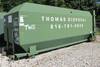 McClain Ez Pack roll off container 23 L x 8 W x 8 5 H 2 5 W rails 40 yard capacity Manual door Steel...