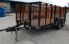 2002 Diamond T trailer 14 L x 82 W wood deck 4 H metal side boards 4 H folding ramp 2 5/16 ball hitc...