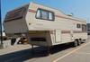 1984 Nuwa Hitchhiker 28 5 fifth wheel camper Front bedroom Overhead storage Bed Carpet Bathroom Sink...