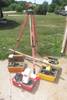 Assorted surveying equipment K amp E Builders level Serial 526383 Pro Shot T1 adjustable tripod 5/8 ...