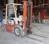 Nissan forklift 4,421 hours on meter Nissan four cylinder gas engine ROPS canopy Two stage mast 42 f...