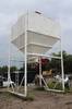 Overhead bulk bin 2 compartments Approx 25 H overall 12 4 L x 13 4 W 9 discharge height 5 pipe frame...