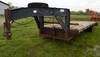 1999 25 L gooseneck trailer 20 L x 8 W deck 5 L dovetail 5 L x 15 W ramps Hydraulic jacks Spare tire...