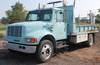 2000 International 4700 Lo Profile flatbed/crane body truck 84,700 miles on odometer 6,517 hours on ...