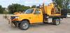 1997 Ford F450 XL Super Duty flatbed truck with paint striping unit 132,737 miles on odometer 7 3L V...