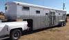 31 tandem axle livestock trailer Front and side load Wood deck Tack room and saddle storage Vents an...