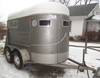 1977 Flying L two horse tandem axle stock trailer 2 stall design Two level front storage Front windo...
