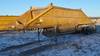 1972 Load King triple axle belly dump trailer Air operated doors Rear push bar Air operated third ax...