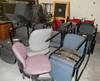 Approximately 60 assorted chairs Cloth seats and backs Some have cosmetic damage Racks are not inclu...
