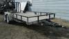 2005 PJ flatbed trailer 16 L x 8 W 72 W between fender wells Bullnose ball hitch Spring suspension S...