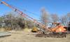 Bantam C 350 drag line crane 2,977 hours on meter Six cylinder gas engine 40 L boom Three boom secti...