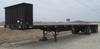 1989 Transcraft TL90K 45 split axle flatbed trailer 45 L x 9 W deck 48 H headache rack Stake side po...