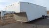 1999 S amp S 28 enclosed gooseneck car hauler trailer Model 33G102 Wood floor Tie downs Side entry d...