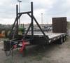 2008 Interstate 20DTA flatbed trailer 19 L x 8 W deck 6 2 dovetail 3 fold up ramps Pin together Full...