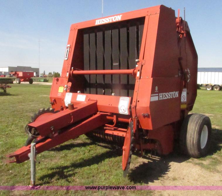1985 Hesston 5585 round baler noreserve auction on Wednesday, June