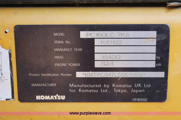 image for item I1536 2006 Komatsu PC160LC-7KA excavator