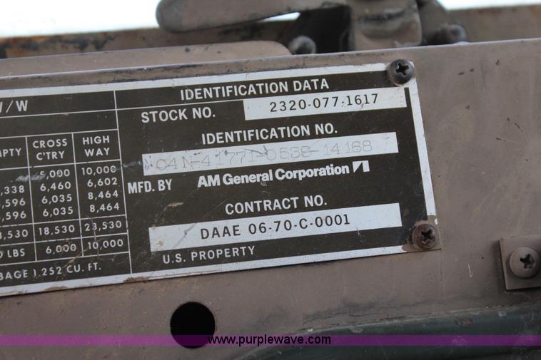 image for item I1557 1968 Am General M35A2 military truck