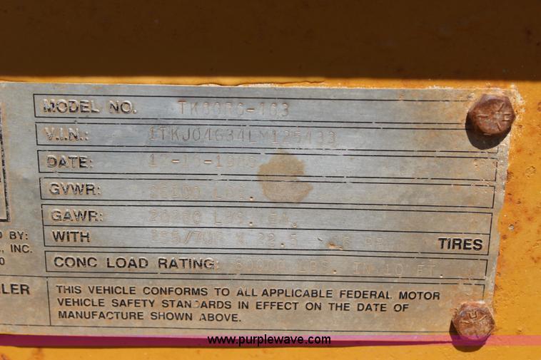 image for item I1559 1990 Trail King TK80RG-463 equipment trailer