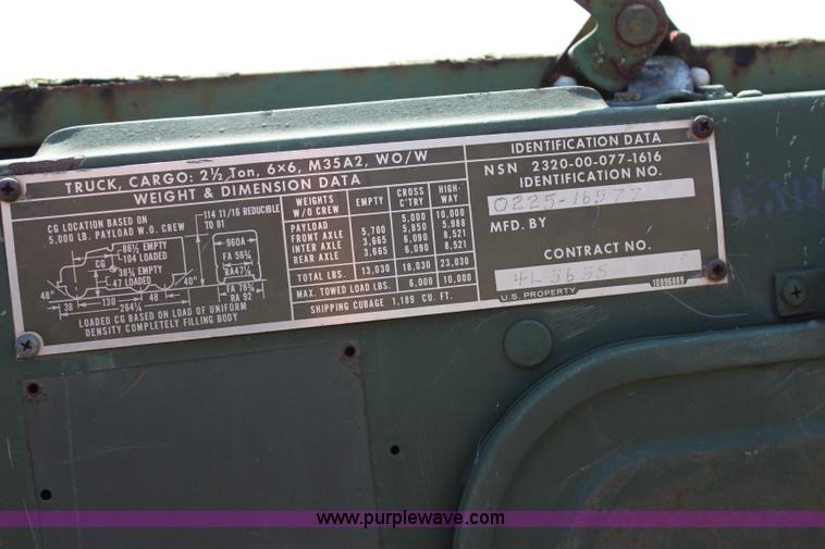 image for item I1561 1967 Kaiser M35 military truck