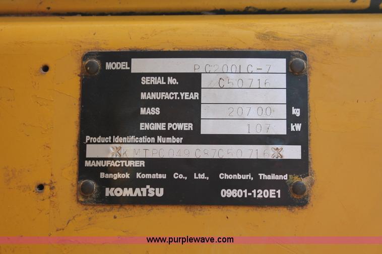 image for item I1568 2005 Komatsu PC200LC-7 excavator