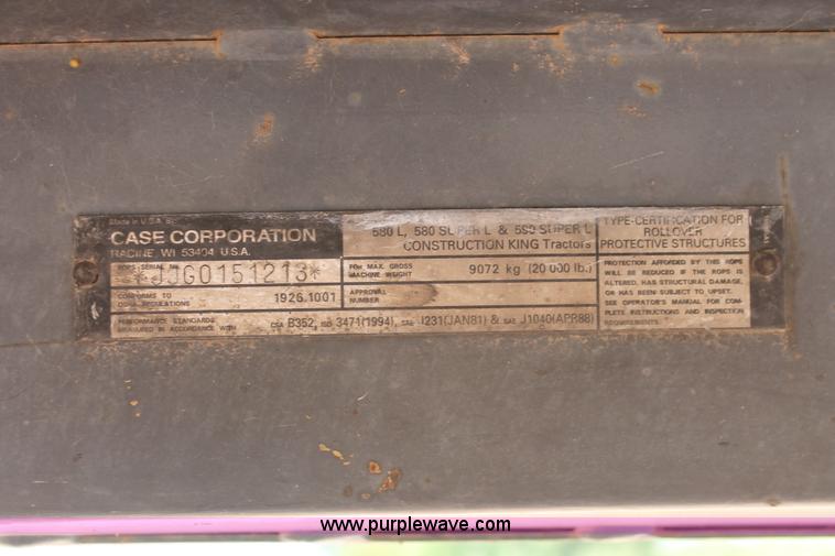 image for item I1578 1998 Case 580L backhoe