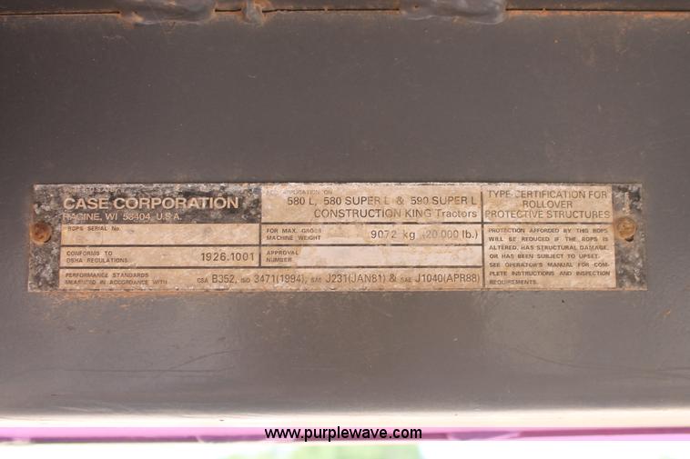 image for item I1581 1998 Case 580 Super L backhoe