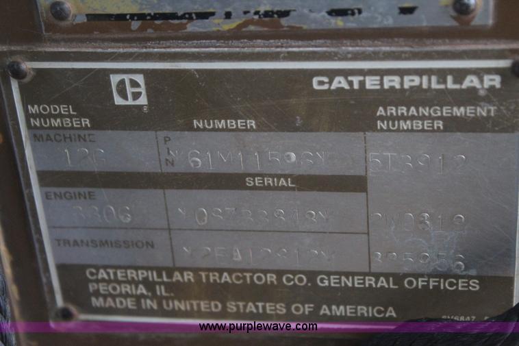 image for item J4489 1986 Caterpillar 12G motor grader