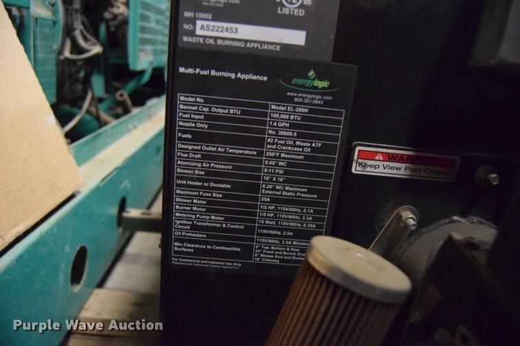 image for item AQ9617 Energy Logic 2608 burnt oil furnace