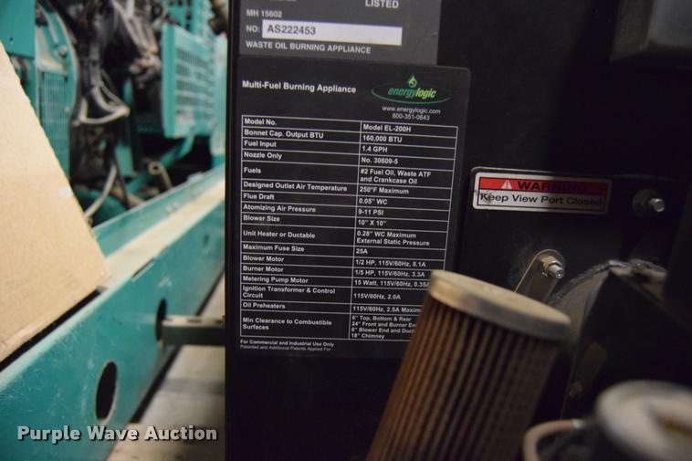 image for item AQ9617 Energy Logic 2608 burnt oil furnace