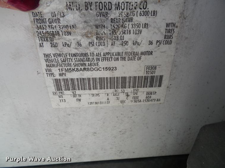 image for item J4778 2013 Ford Explorer Police Interceptor Utility SUV