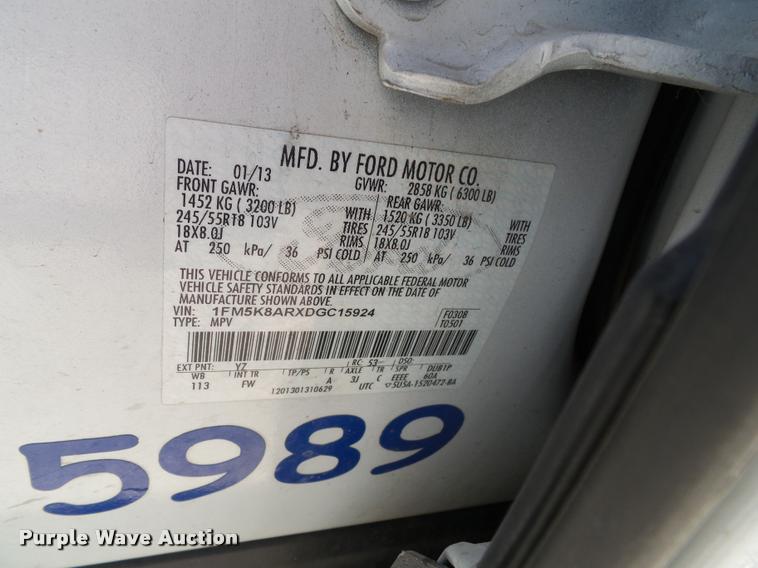 image for item J4779 2013 Ford Explorer Police Interceptor Utility SUV