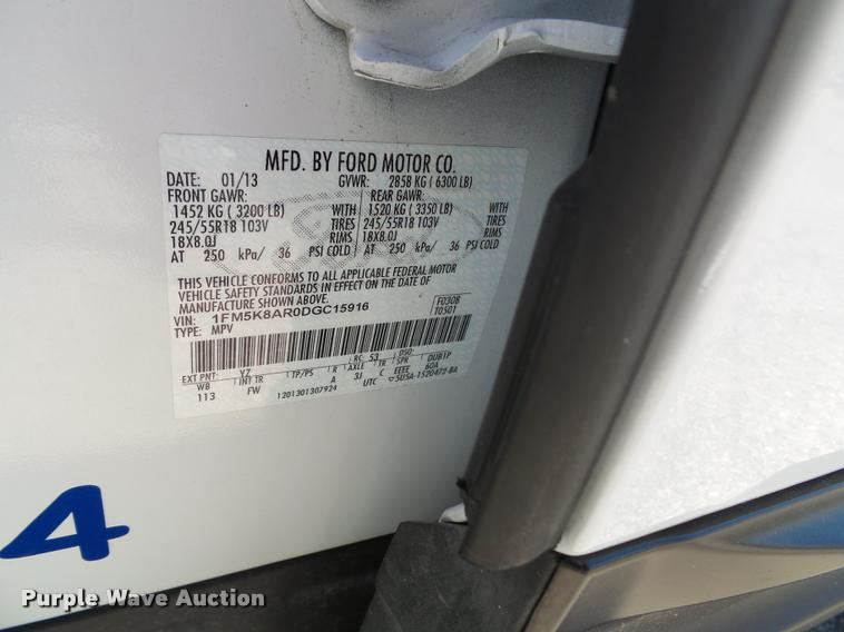 image for item J4784 2013 Ford Explorer Police Interceptor Utility SUV