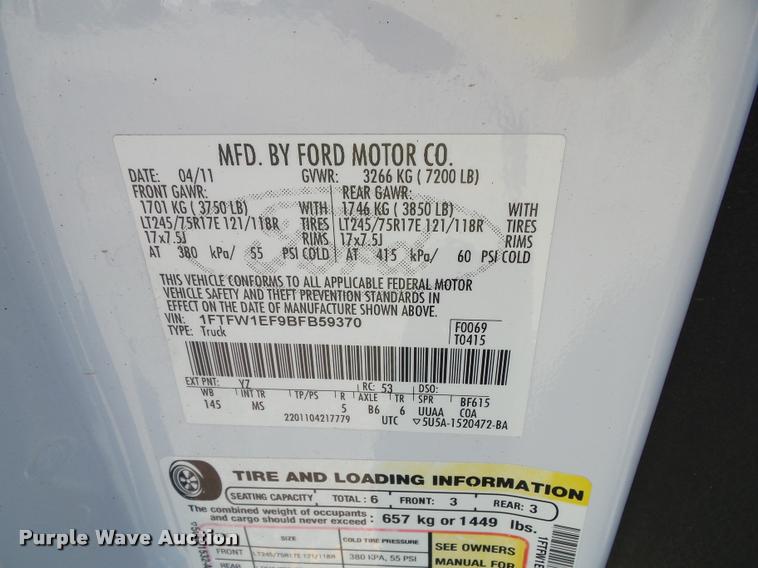 image for item J4804 2011 Ford F150 XLT SuperCrew pickup truck