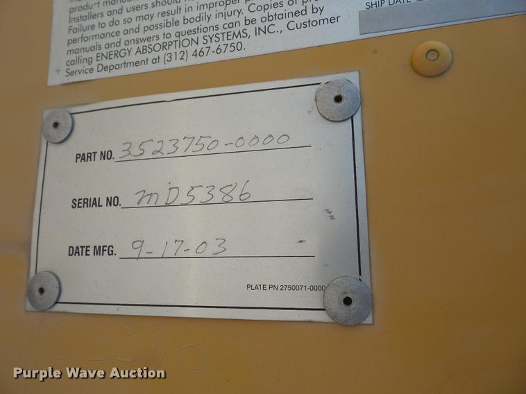 image for item K3542 2003 Energy Absorption Sys crash attenuator with arrow board