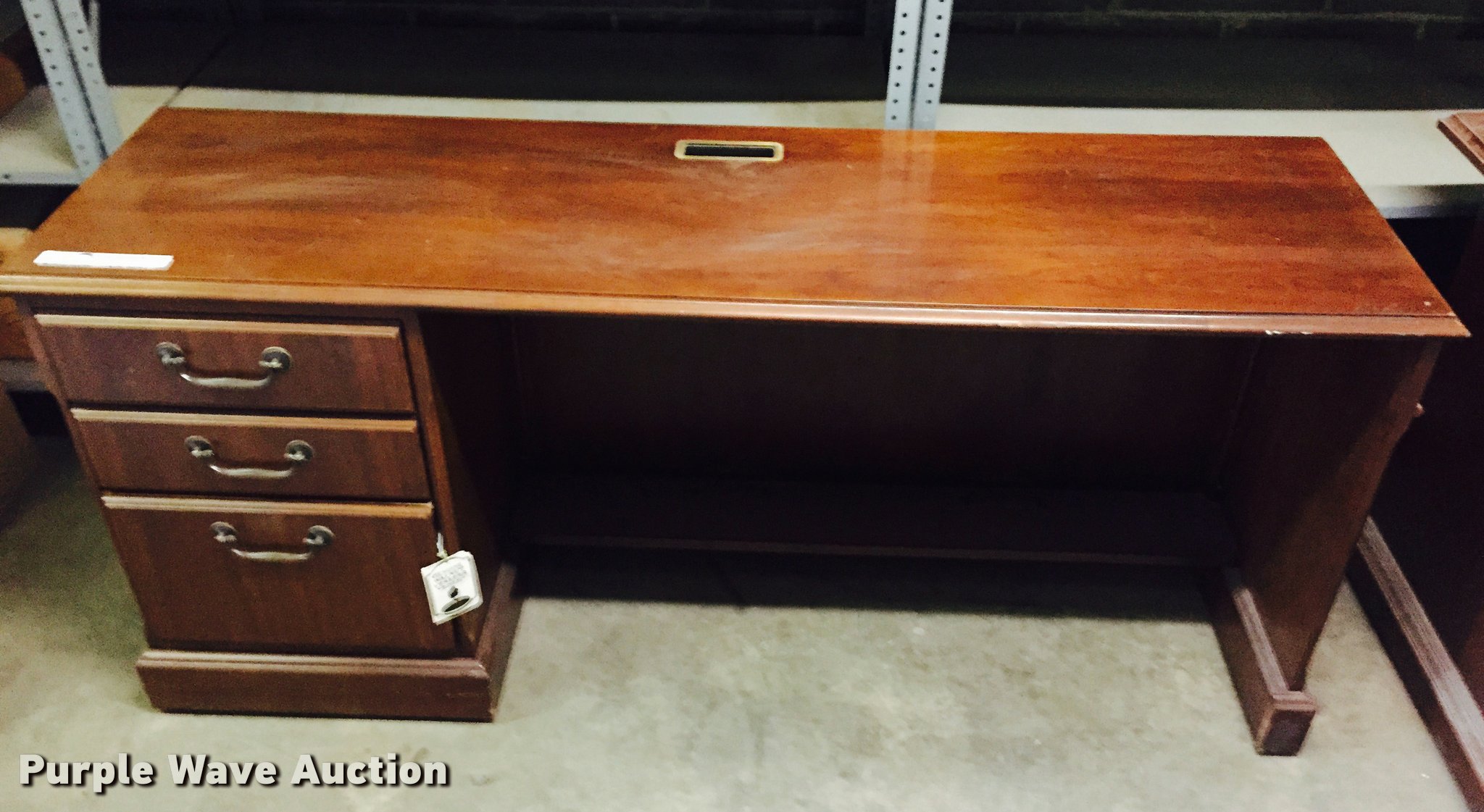 (2) wood desks in Wichita, KS Item CA9941 sold Purple Wave