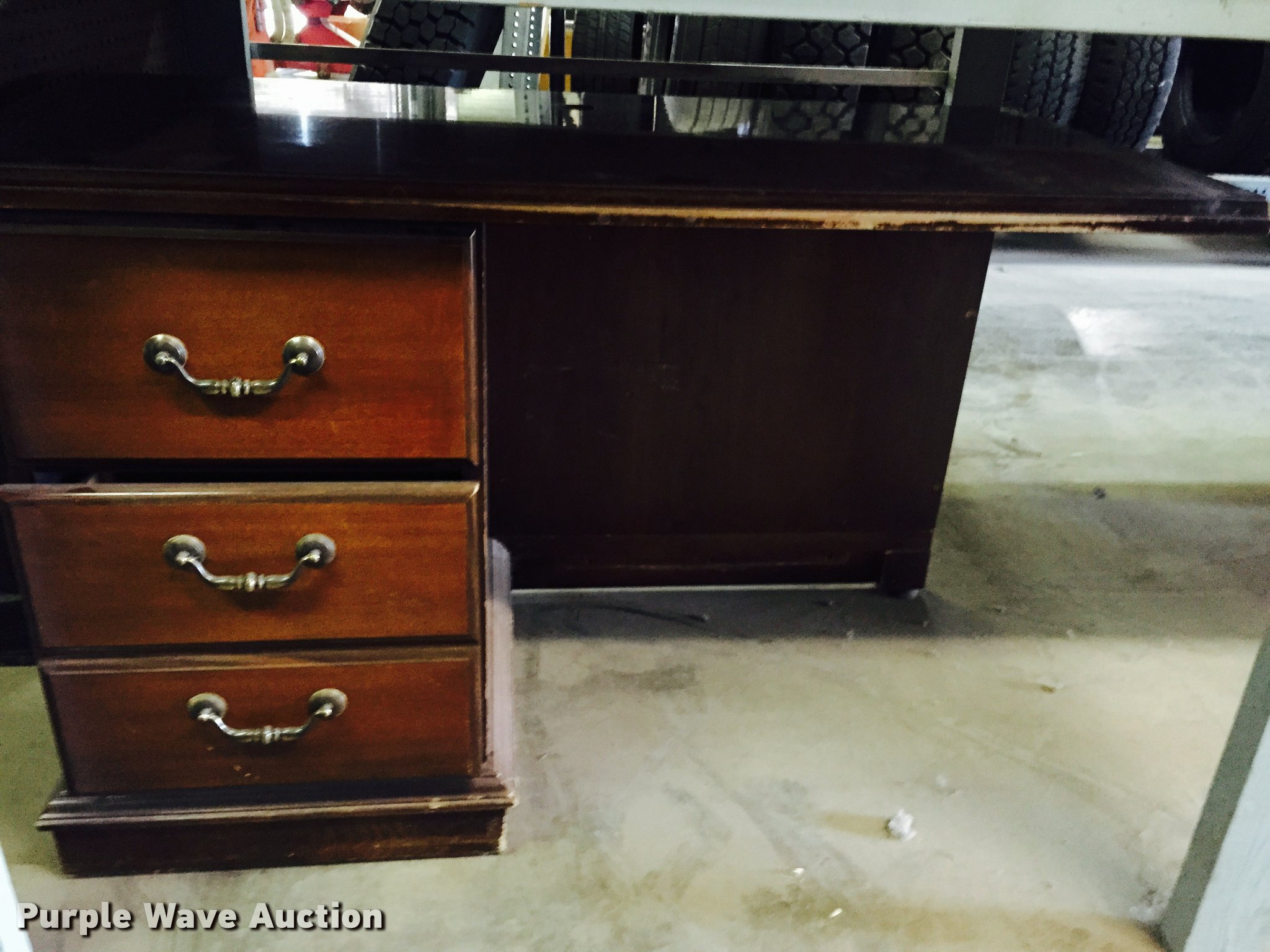 (2) wood desks in Wichita, KS Item CA9941 sold Purple Wave