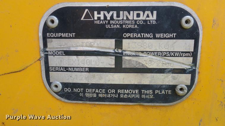 image for item DA6139 2006 Hyundai 140LC-7 excavator