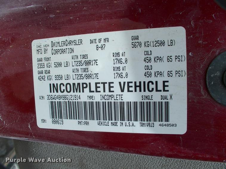 image for item DP9304 2008 Dodge Ram 3500 SLT Quad Cab flatbed pickup truck