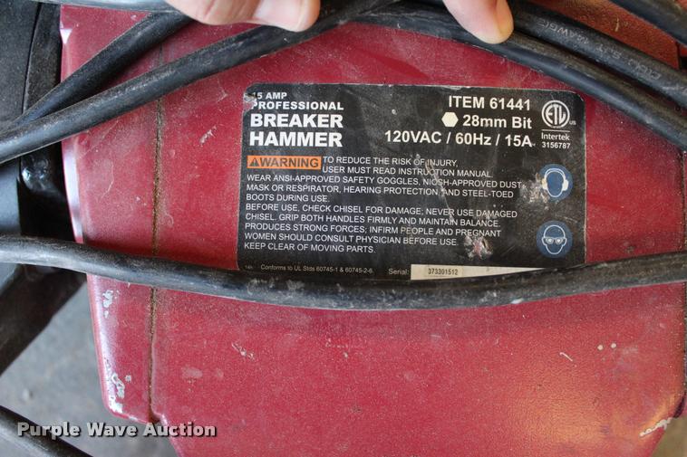 Chicago Electric jack hammer in Tulsa, OK Item DP9444 sold Purple Wave