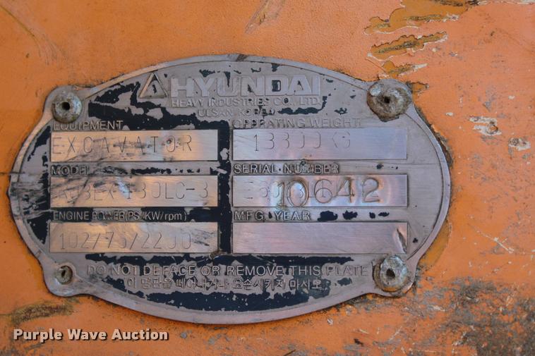 image for item L3043 1996 Hyundai 130LC-3 excavator