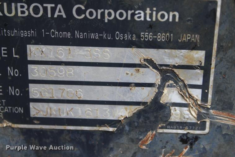 image for item L3074 2005 Kubota RX161-3SS compact excavator