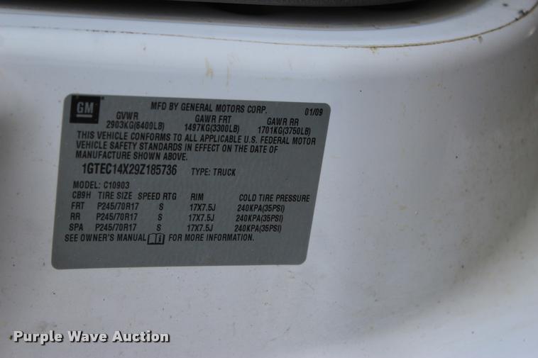 image for item L3078 2009 GMC Sierra 1500 pickup truck