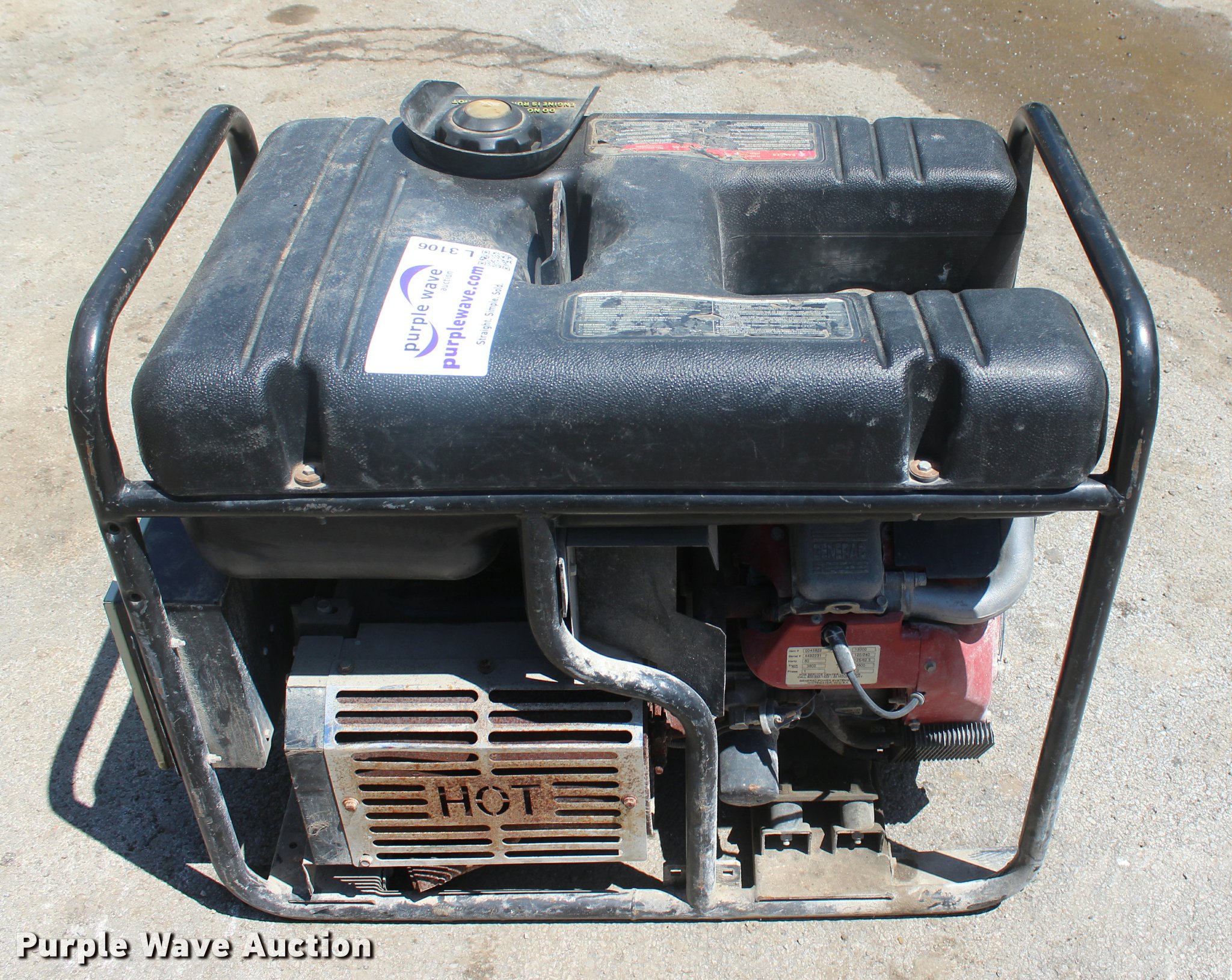 Generac generator in Tulsa, OK Item L3106 sold Purple Wave