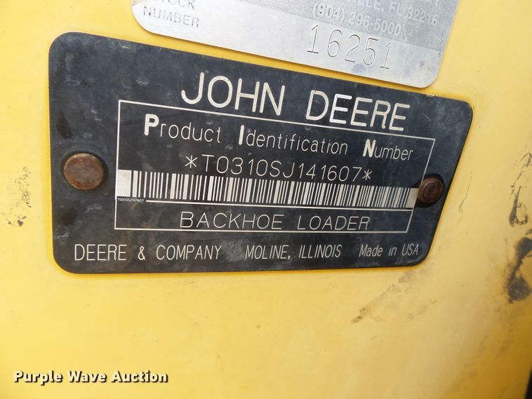 image for item DE8009 2007 John Deere 310SJ backhoe