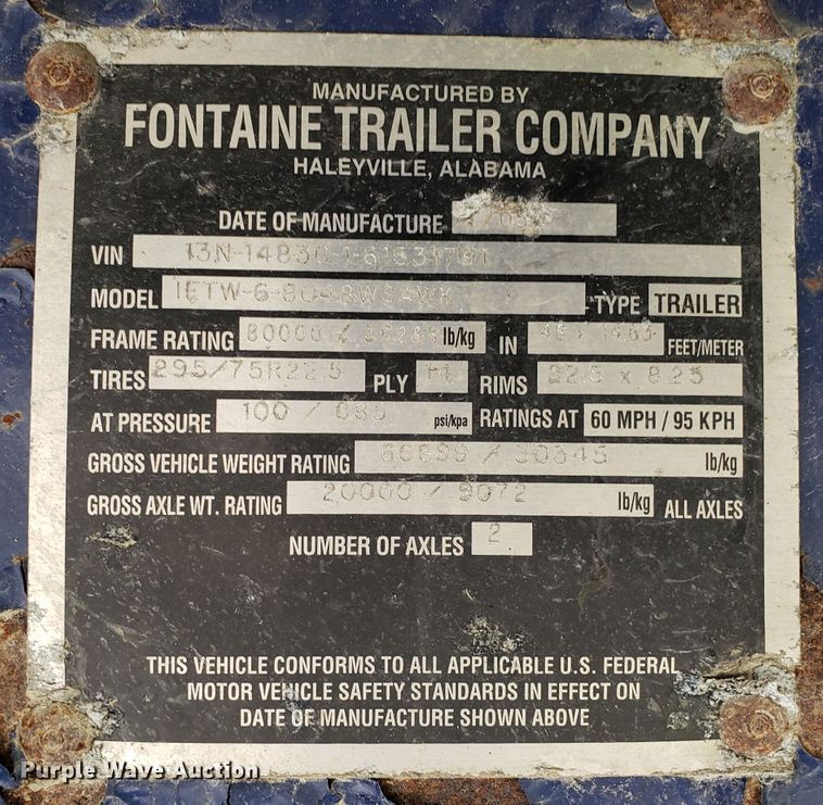 image for item IC9930 2006 Fontaine  flatbed trailer
