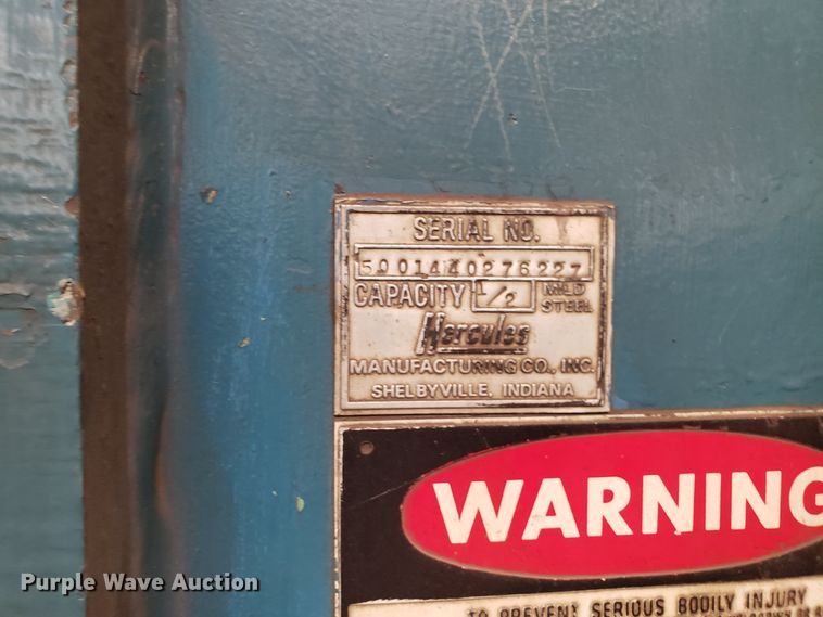 image for item IU9366 Hercules hydraulic sheet metal shear