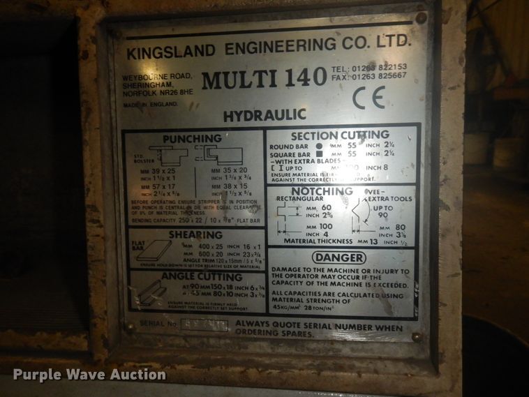 image for item IU9424 Kingsland Multi 140 hydraulic metal punch