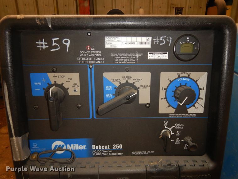 image for item KU9222 Miller Bobcat 250  welder/generator